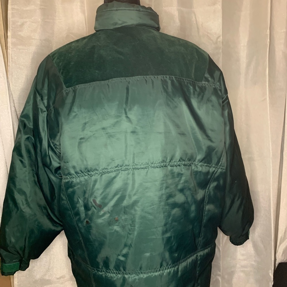 Vintage 90s Triple Fat Goose Down Coat Winter Jacket Parka Size large green - Picture 12 of 16